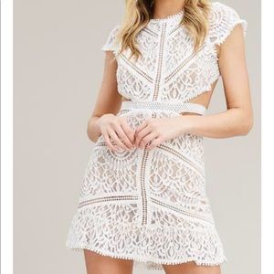 For love and lemons dupe white lace cutout dress